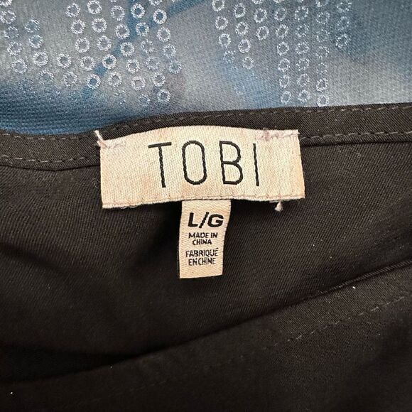 Tobi One Shoulder Blouse Top Black Size Large - Picture 3 of 3